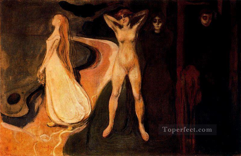 女性スフィンクスの 3 つの段階 1894 エドヴァルド・ムンク油絵